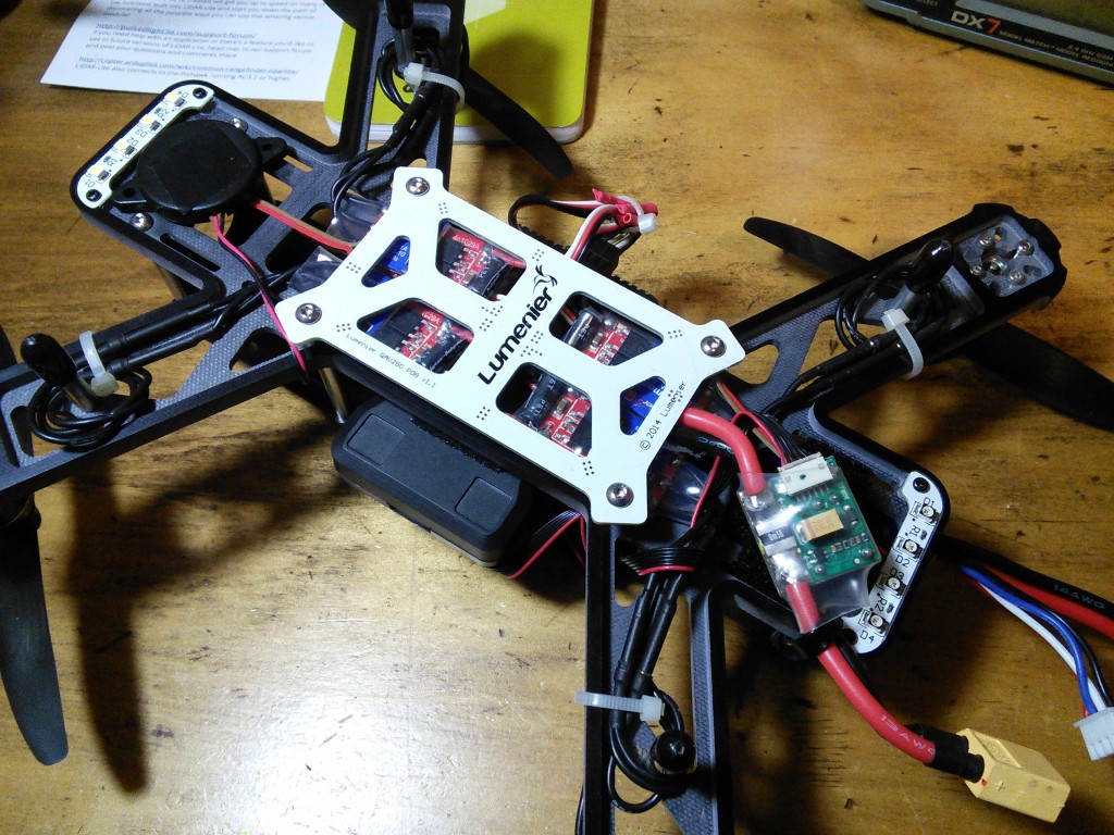 QAV250 Pixhawk Build showing power module